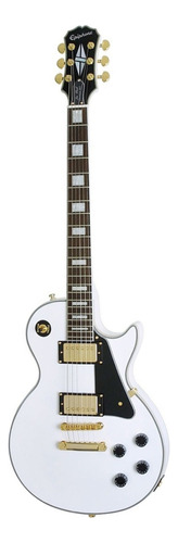 Guitarra eléctrica Epiphone Inspired by Gibson Les Paul Custom de caoba alpine white brillante con diapasón de ébano