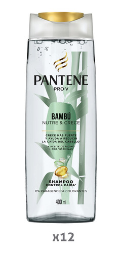 Pack 12 Shampoo Pantene Bambú 400ml