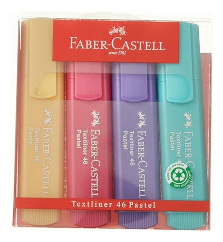 Marcadores Faber Castell Resaltadores Pastel X 4