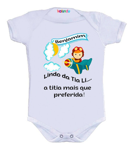 Body Bebê Personalizado Lindo Da Titia