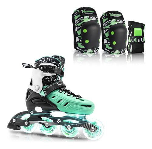 Patines En Línea Ajustables Para Niños Y Jóvenes Con Juego D