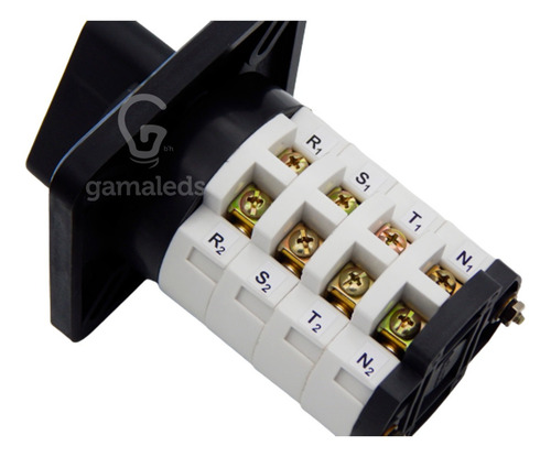 Imagen 3 de 7 de Llave Conmutadora Trifasica 45a Vefben Embutir Con Neutro