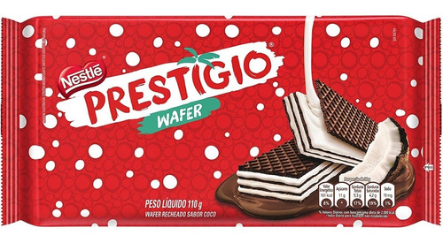 Biscoito Wafer Prestígio Recheio De Coco Nestlé 110g