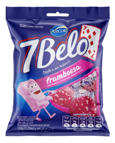 Bala Framboesa 7 Belo Pacote 150g