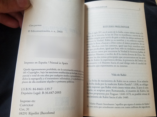 Cien Poemas Kabir Poesia Mistica Hindú Edicomunicacion