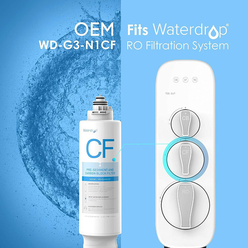 Waterdrop Filtro Wd-g3-n1cf, 6 Meses Por Vida, Reemplazo Par