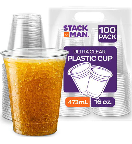 Paquete De 100 Vasos Desechables De Plástico Tereftalato Ult
