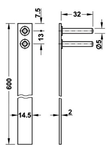 Imagen 5 de 7 de Set 2 Cerradura Chapa Frontal Varilla 120 Cm Kardex Negra