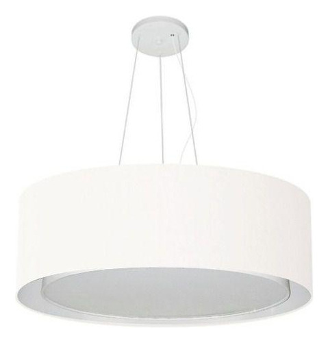 Lustre Pendente Cilíndrico Duplo Md-4125 60x25cm Branco