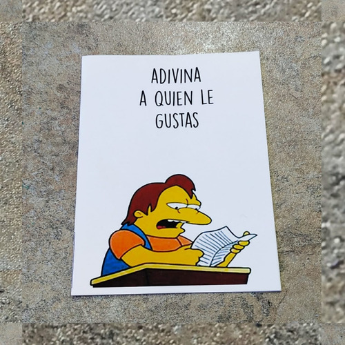 Imagen 1 de 7 de Tarjetas De San Valentín Simpsons Adivina A Quien Le Gustas