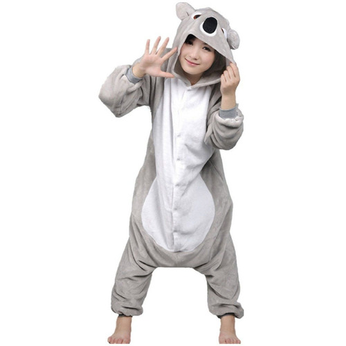Coala Cinza Pijama Macacão Kigurumi - Pronta Entrega