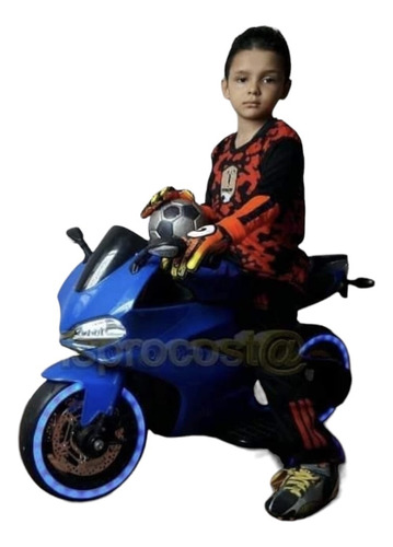 Moto Eléctrica Ninja Luminosa, Full Equipo Para Niños