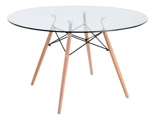 Mesa De Comedor Eames Redonda Vidrio 100cm - Original