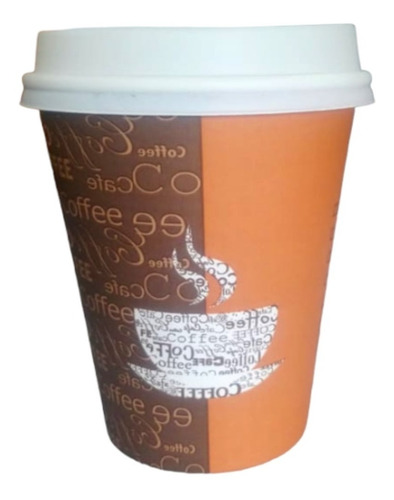 Vaso Para Cafe Encerado Con Tapa Bio 12 Oz Decorado 100 Jgo 