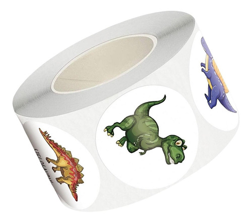 500 Count / Roll Dinosaur Stickers Calcomanías 3,8 Cm