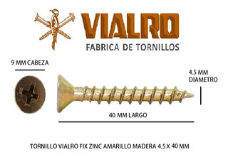 Forgefix MPS4540Y tama/ño: 4.5 x 40mm Tornillo para madera