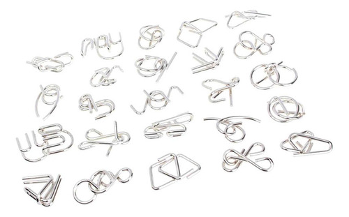 24 Piezas Anillo Chino Puzzle Artesanías De Metal Juguetes