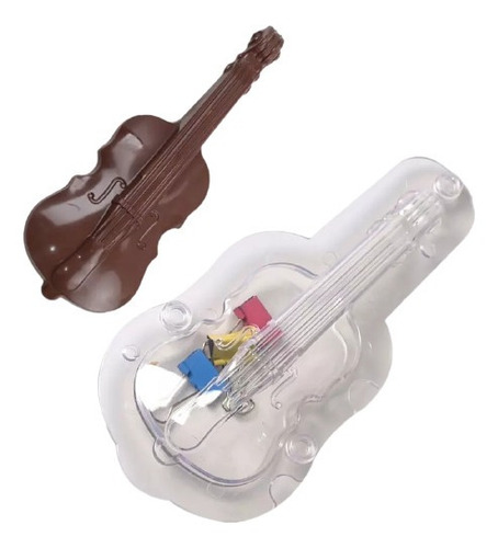 Molde En Policarbonato Para Chocolate Violin 3d 