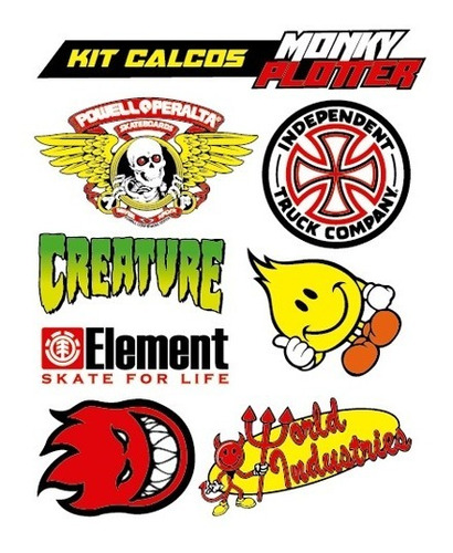 Calcos Marcas Stickers Skate Sk8 Skateboarding