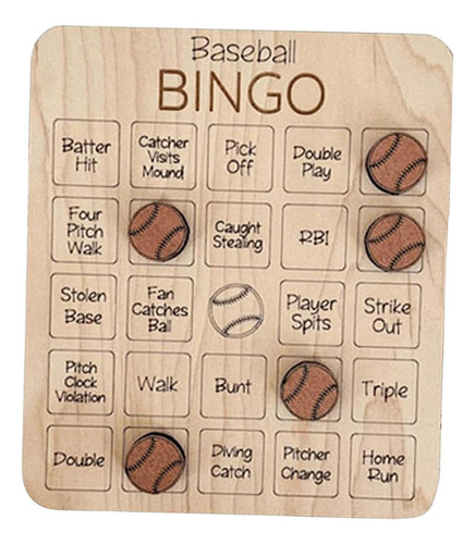 Juego De Bingo De Madera, Juego De Fiesta Béisbol