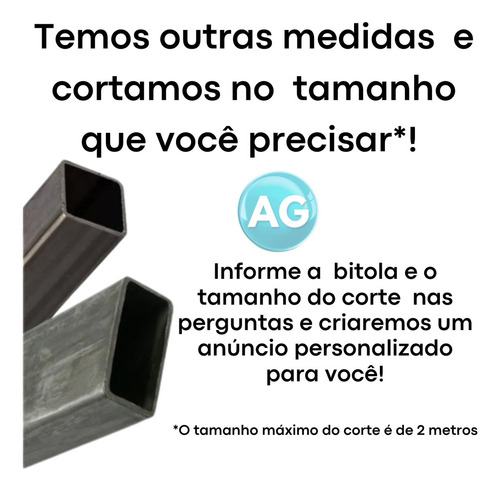 Barra Metalon 40x40 Tubo Quadrado Aço 1 Peça De 1m