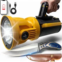 Comprar Kit Acampamento Holofote Led E Faca Artesanal Coldre Premium