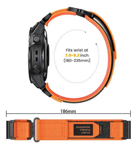 Correa De Nailon De Ajuste Rápido Para Garmin Fenix 7x 7 Pr