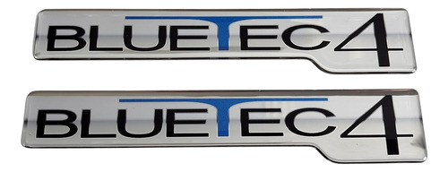 Adesivo Par Emblema Mercedes Bluetec 4 Cromado Resinado