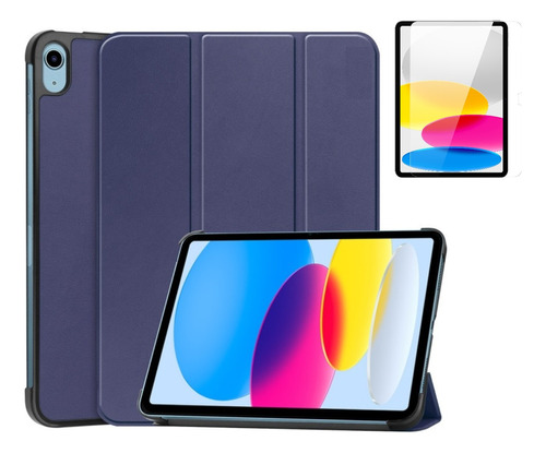 Mica + Funda Para iPad Air 4 Y Air 5 Smart Case Azul