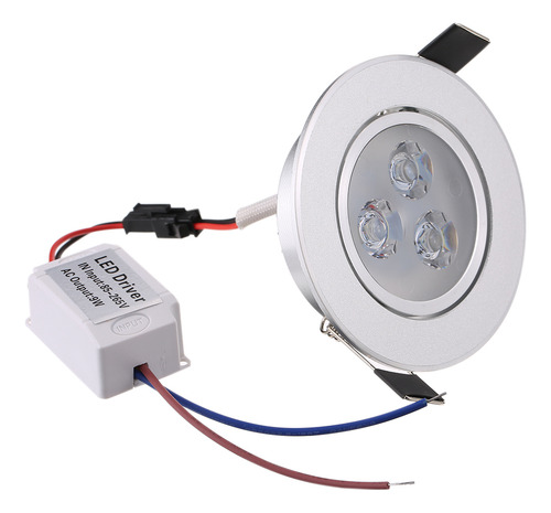 Lámpara Led Empotrable De Techo Plateada, Blanca Cálida, Est