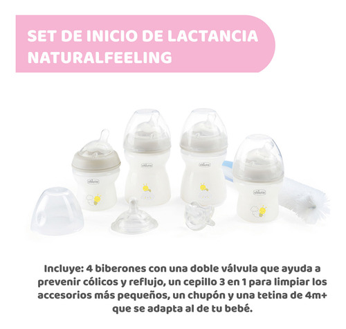 Set De Inicio Biberones Chicco Naturalfeeling Recién Nacido