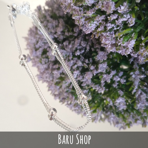 Imagen 2 de 10 de Pulsera De Acero Blanco Con Diseño Bolitas .. Regulable