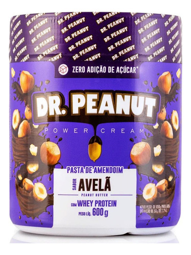 Pasta de Amendoim Dr Peanut - Sabor Avelã em pote de 600g
