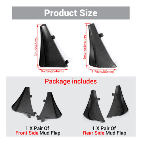 Extended Front Rear Splash Guard Mud Flaps For Corvette Ccd