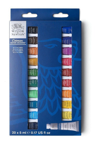 Estuche para acuarela Winsor & Newton Cotman, 20 colores