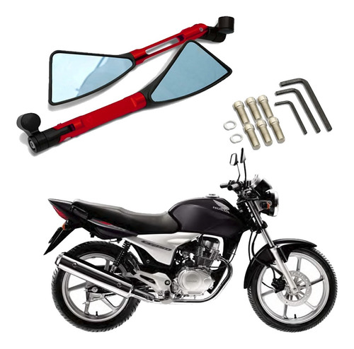 Retrovisor Esportivo Stallion Vermelho Moto Cg150 Sport 2007