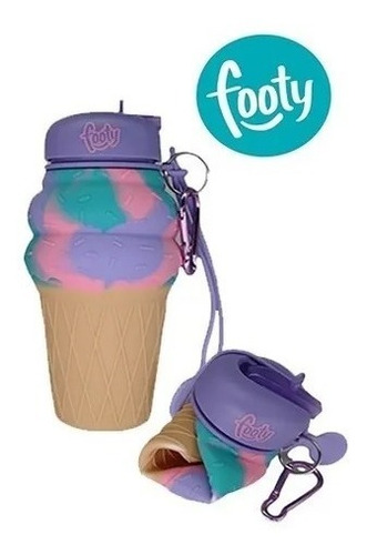 Botella De Silicona Flexible Heladito Lila Footy Original