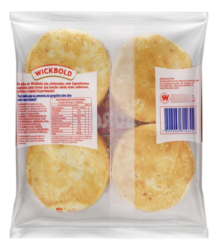 Kit C/ 3 Pão De Hambúrguer Vegano Com Gergelim Wickbold 200g