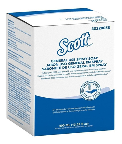 Sabonete Scott  Spray Uso Geral 400ml - Kimberly Clark Pró