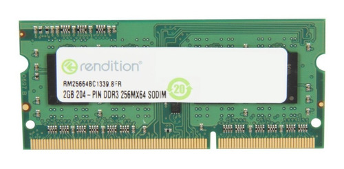 Imagen 3 de 3 de Memoria Ram Sodimm Ddr3 Rendition 1333mhz 2gb Lap