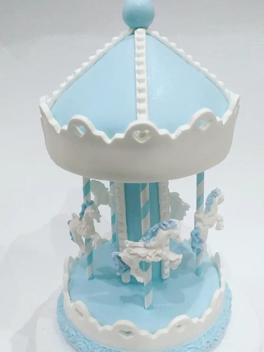 Adorno Torta Carrusel Celeste 