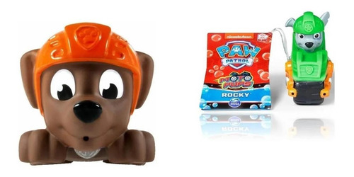 Pack Paw Patrol Hora Del Baño Figura Agua Rocky Zuma