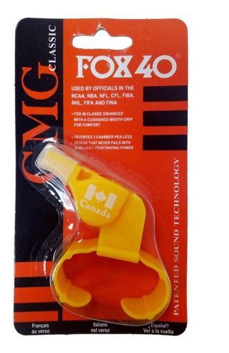 Silbato Fox 40 Con Agarre Para Dedos Amarillo