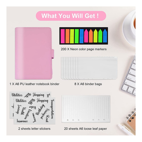 Cuaderno De Bolsillo Rosa A6 For Ahorrar Dinero En Efectivo