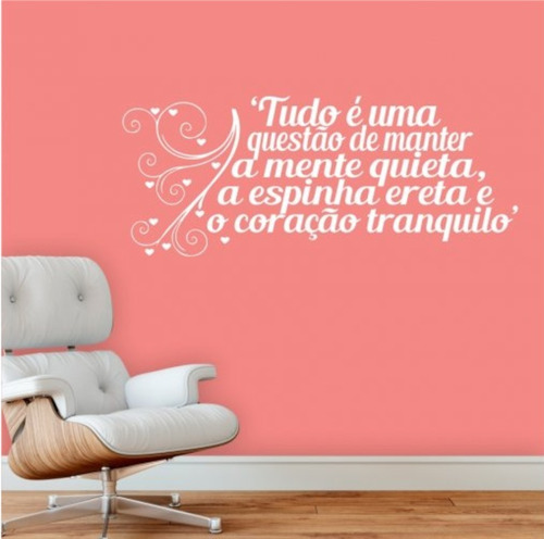 Adesivo Parede Frase Mente Quieta 135x58cm 