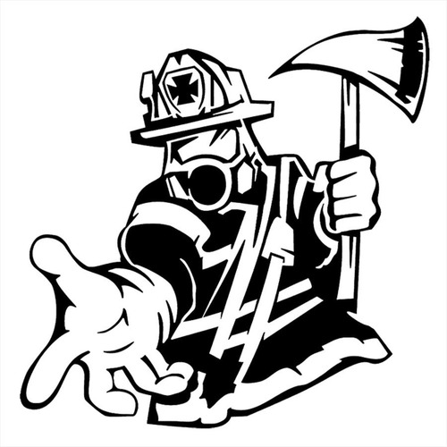 Adesivo De Parede 28x28cm - Bombeiro Firefighter Fireman Pro