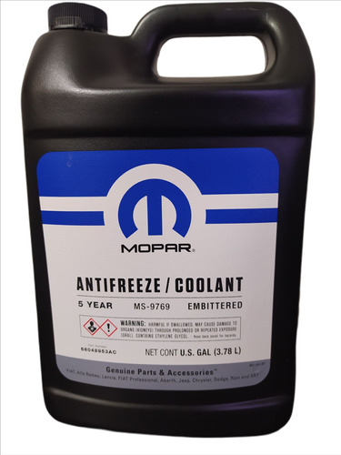 Bidon Coolant- Refrigerante 3,78 Lts 5 Años Original Mopar