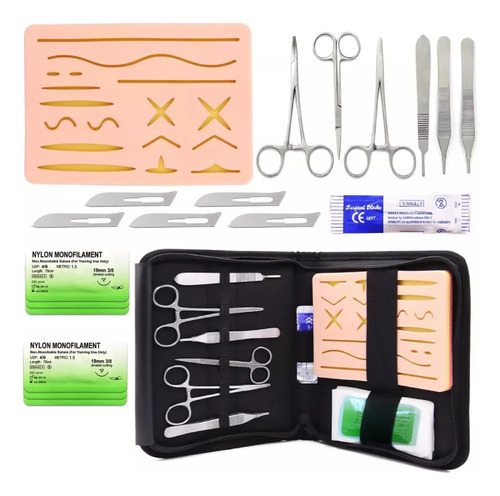 Kit Práctica Sutura 3 Capas 17 Cortes Todo Incluido