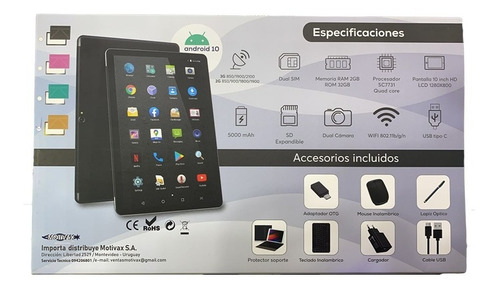 Imagen 3 de 6 de Tablet Con Teclado Mouse Protector Y Lapiz 3g Libre