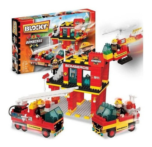 Blocky Bomberos 3 Ladrillos Bloques Armar Crear Dimare